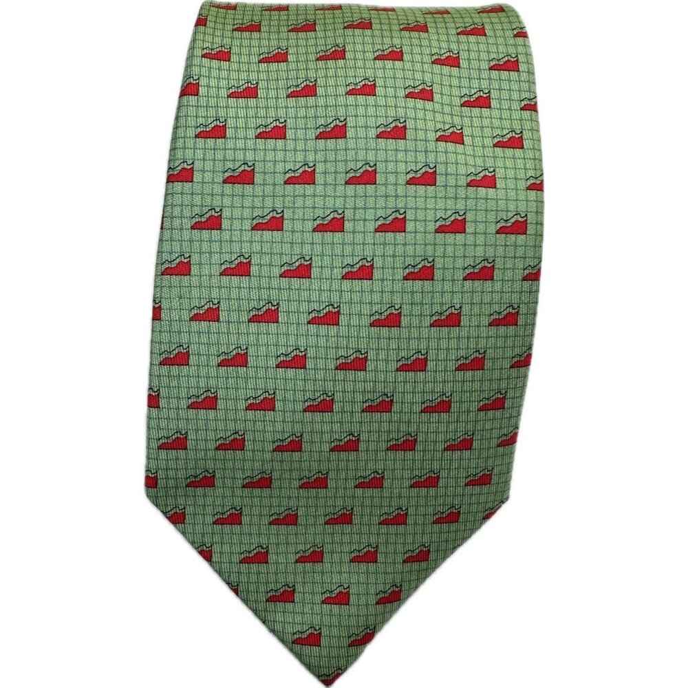 vineyard vines green silk tie abstract graph Made in USA W: 3.5” L: 58”